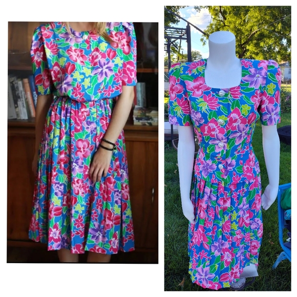 Vintage 2pc FLORAL Outfit - Picture 2 of 2